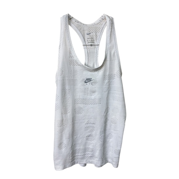 Nike White Gray Tank Top Racerback Athletic - Picture 1 of 5